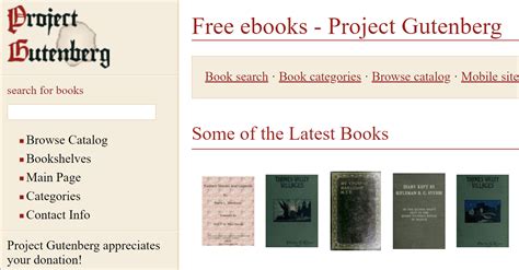 project guttemberg|project gutenberg catalog.